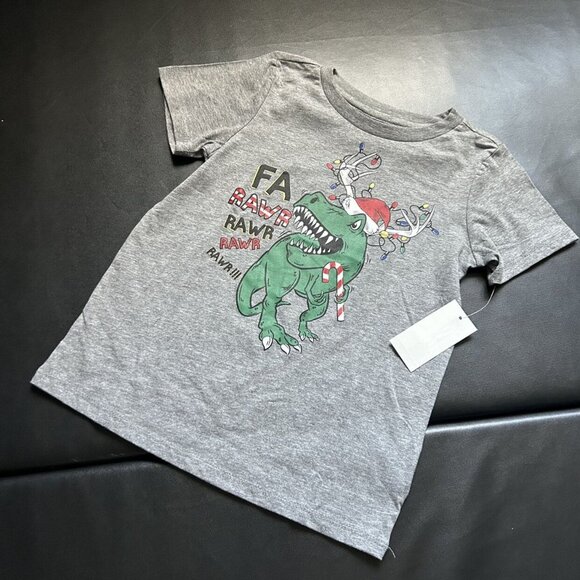 NWT Epic Threads Christmas T-Rex Tee Boys size 7 - Picture 1 of 3